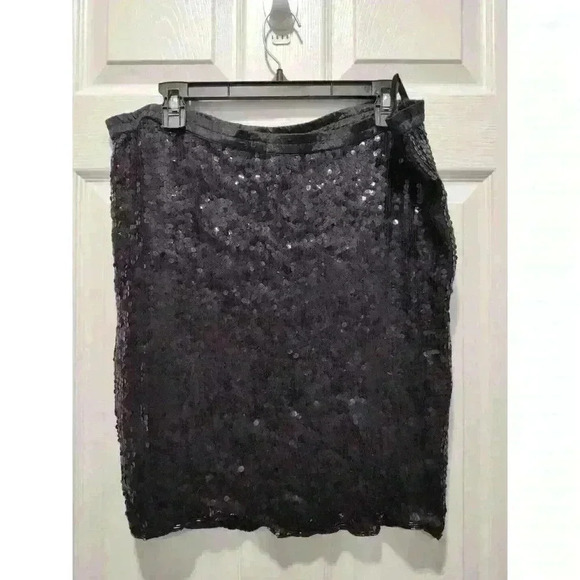 Vintage Royal Feelings 100% Pure Silk 80s‎ Sparkly Sequin Skirt Womens SMALL - Picture 1 of 7